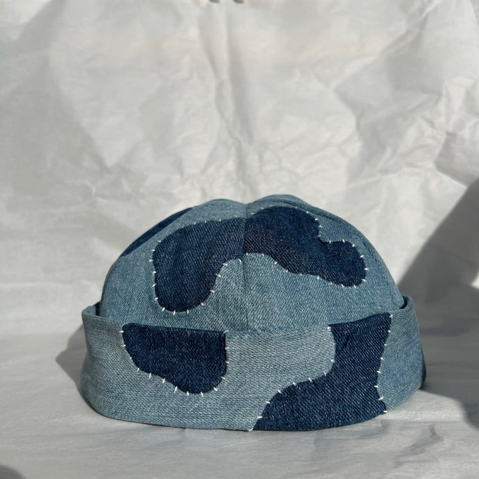 Hand-patched Denim Hat (Blue)