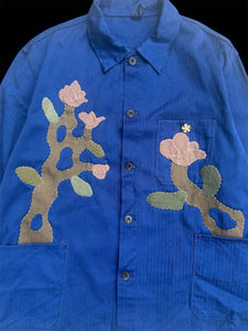 Flower Patchwork Euro Work Jacket (One of a kind) Size: L