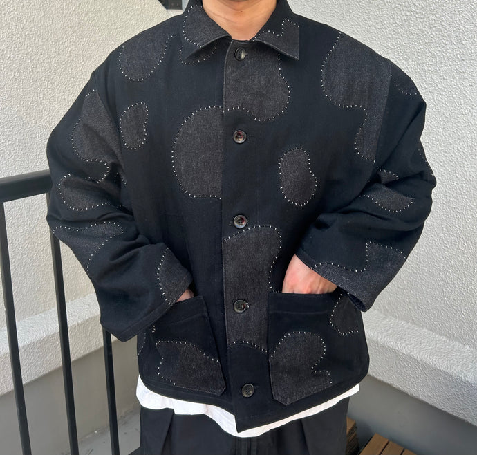 ORIGINAL BLACK DENIM SHORT JACKET (Size:L)