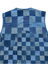 Load image into Gallery viewer, CHECKER FLAG Patchwork Denim Vest (One of a kind)
