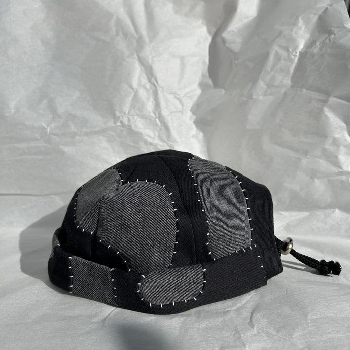 Hand-patched Denim Hat (Black)
