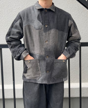 Load image into Gallery viewer, Hand-patched Black Denim Jacket (One of a kind)
